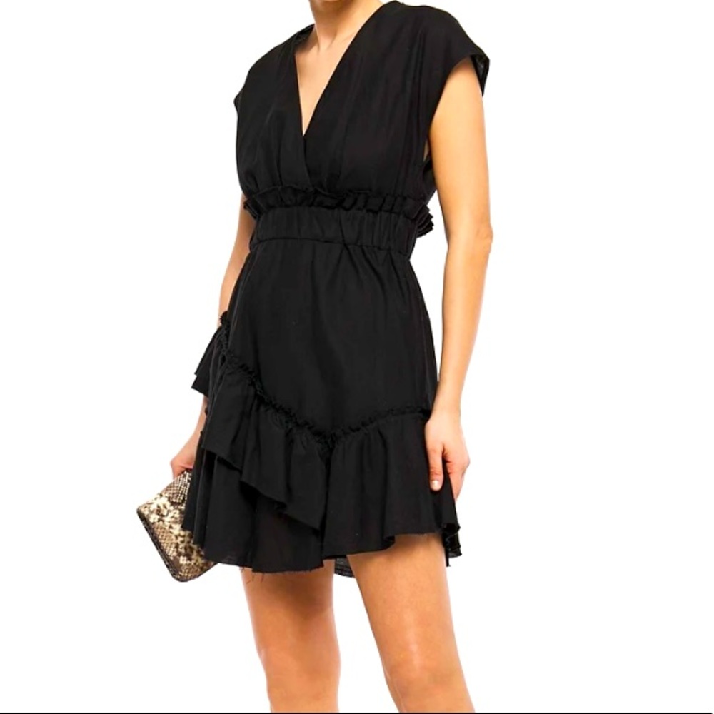 IRO Billow ruffled linen and cotton-blend mini dress Size 34